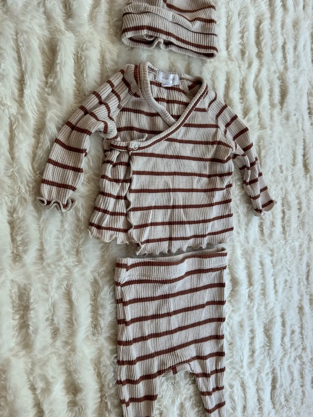 Angel Dear Striped Waffle Set